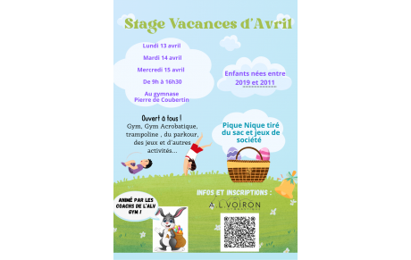Stage vacances d'Avril